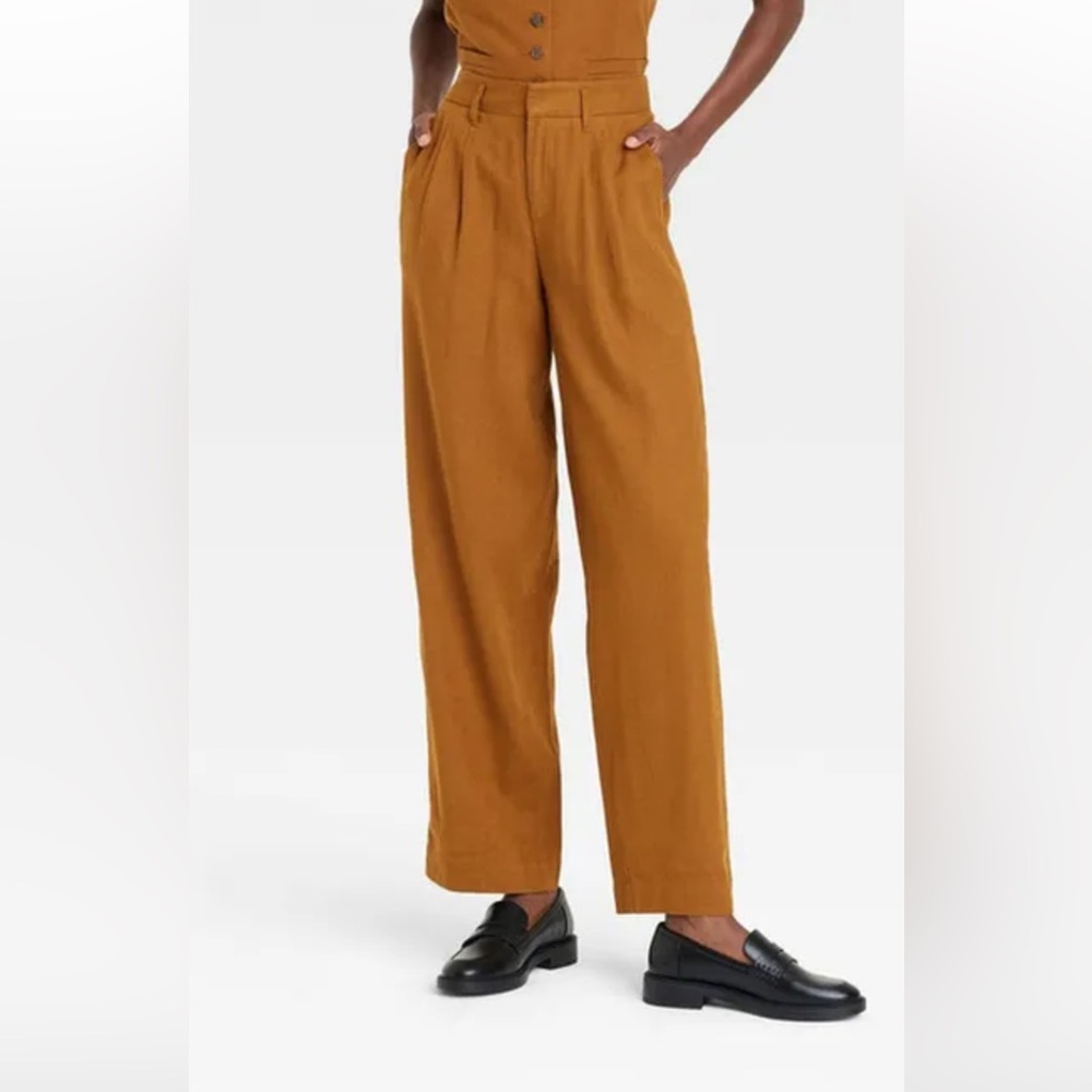 Rust Wide-Leg Trousers